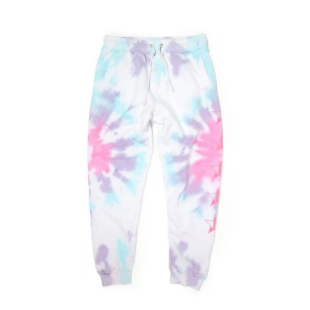 L.E. Jeffree star cosmetics snowcone tie dye joggers sweatpants large nip